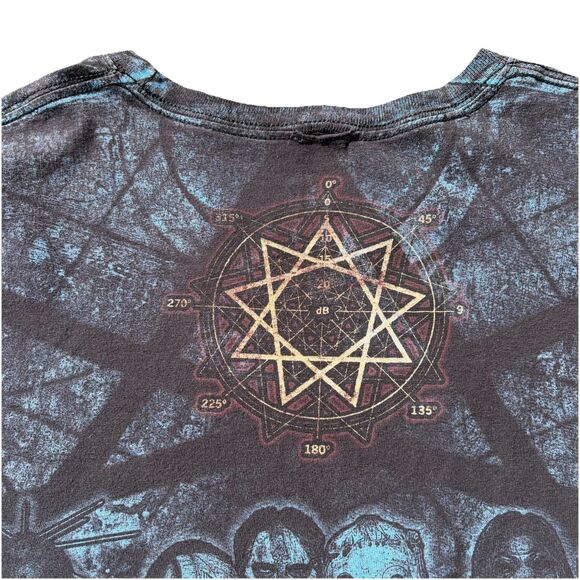 Vintage 00s Slipknot All Over Print Band Music Tour T-Shirt FLAWS - Picture 14 of 16